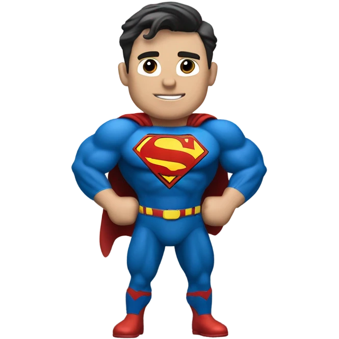 the superman with abs white man emoji