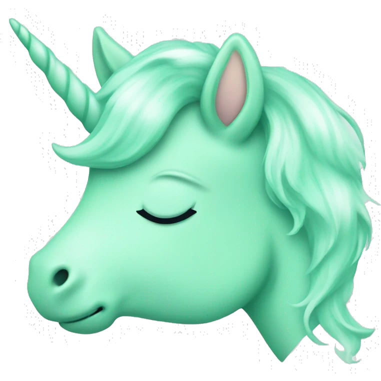 Cute Mint green sleeping unicorn emoji