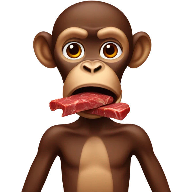 Crying monkey eating beef jerky  emoji
