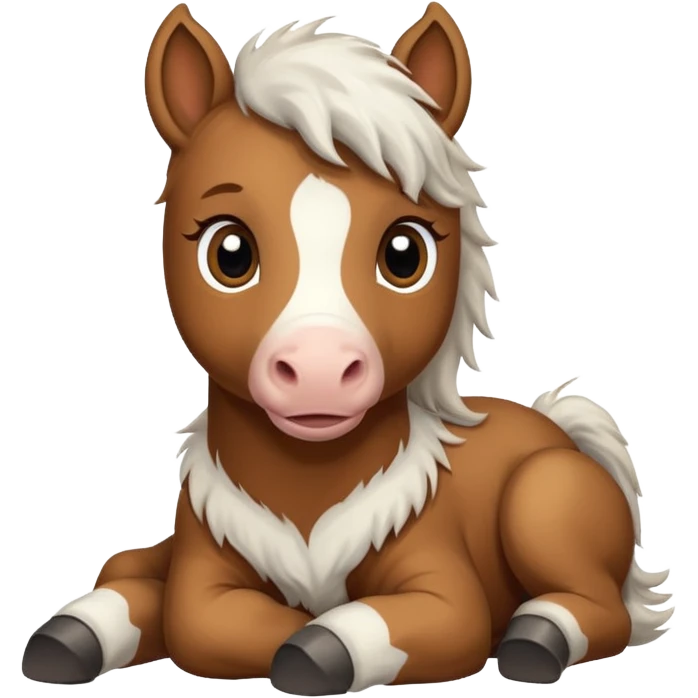 baby horse brown and white  emoji