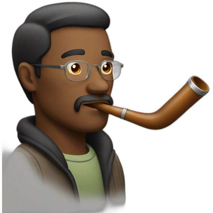 man smokes glass pipe emoji