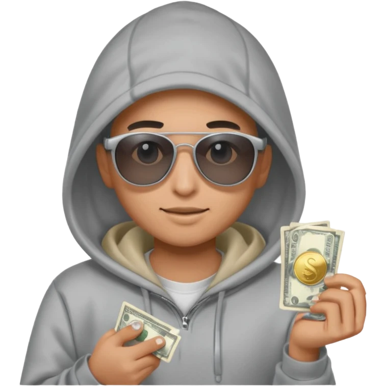 hoodie, sunglasses, money ALL SILVER emoji