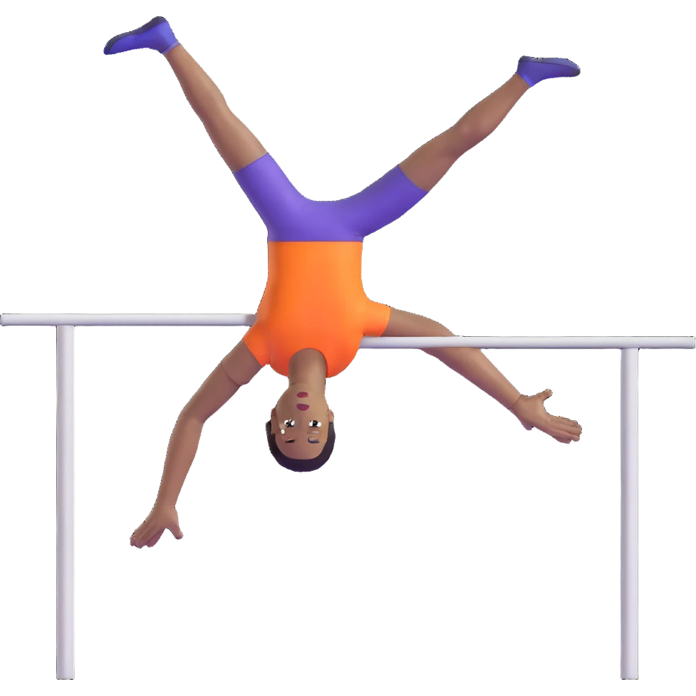 high jump athlete, arched over the bar emoji