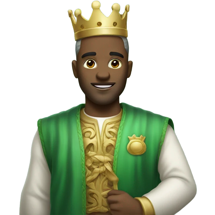 whatsapp king with green hai emoji