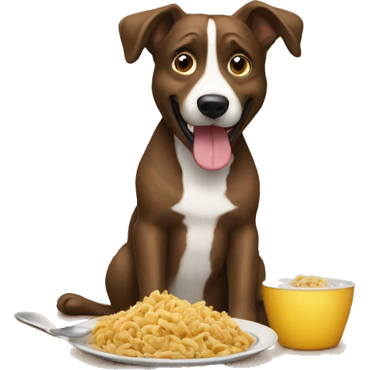 Perro comiendo emoji