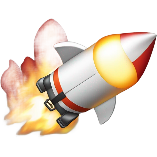 A rocket blasting off into space with a suitcase attached, representing explosive sales growth. emoji