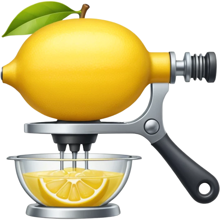 mac os icon fruit mechanical squeezer, lemon yellow bright crisp emoji