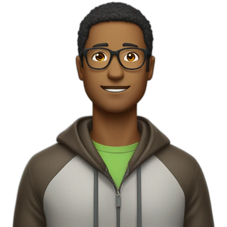 Homme avec une capuche et des lunettes  emoji