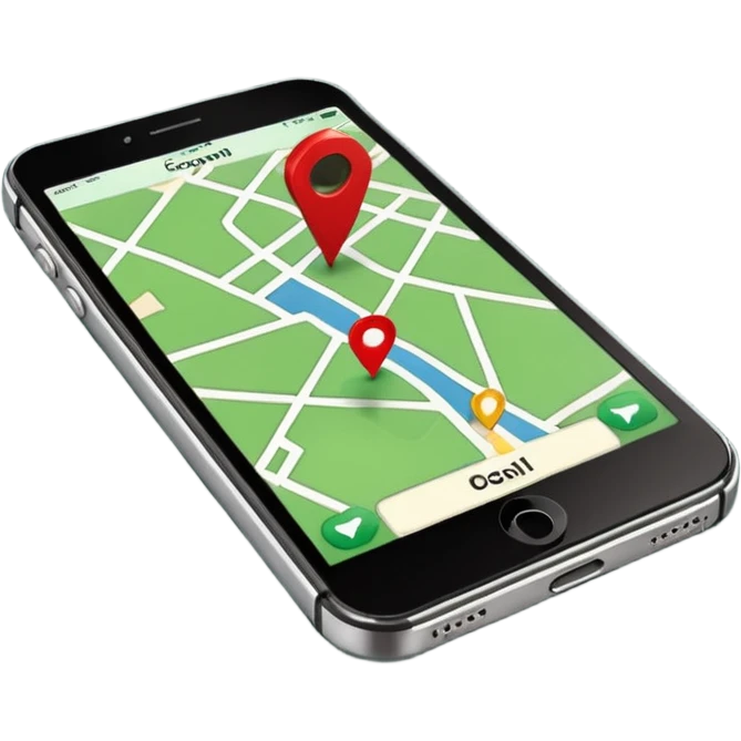 dark green geotag pointing to map on dark green iphone display emoji