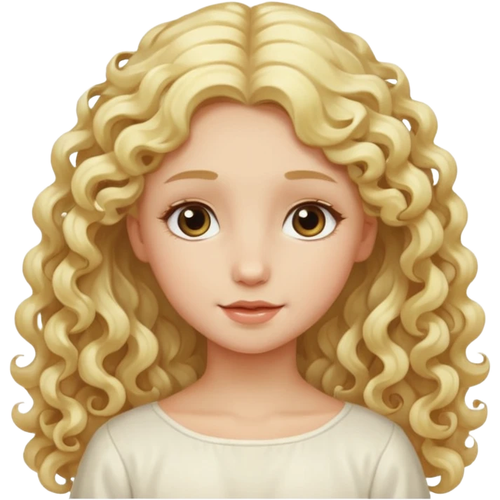 Gentle angel with long curls and cloud background emoji