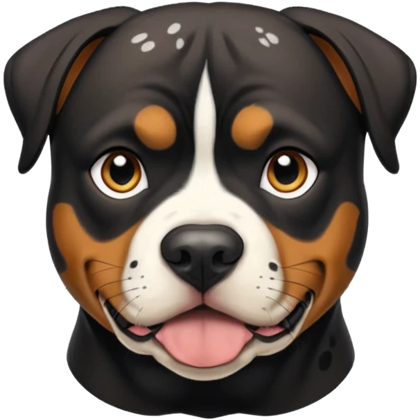 Pitt bull rottweiler white muzzle with black spots emoji