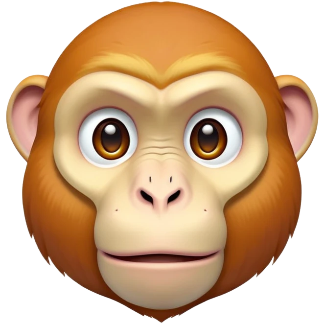 proboscis monkey face, floating, neutral expression, equal lighting, soft light, color corrected, sharp emoji