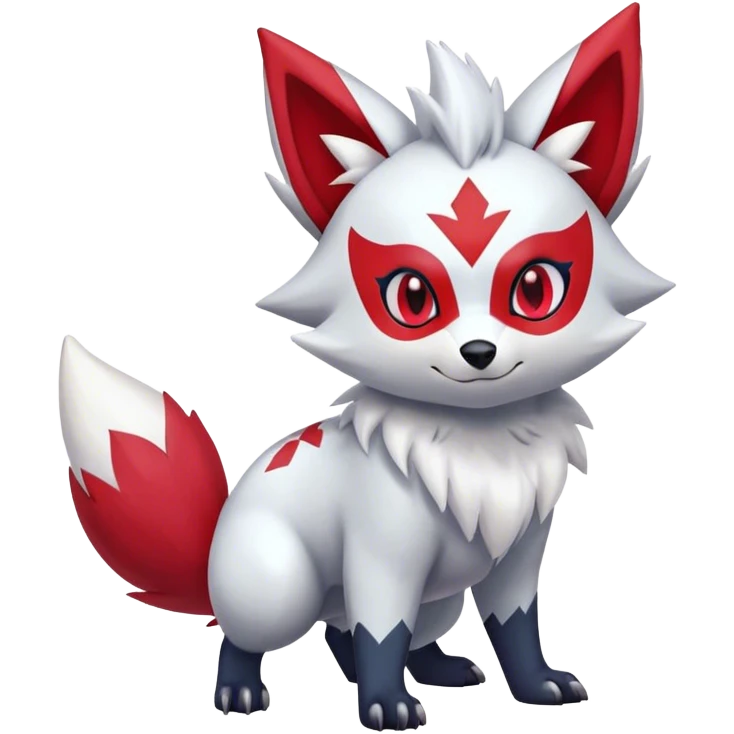 Epic Shiny Cute Kawaii Zangoose-Zorua-Zoroark-Pokemon-fakemon-hybrid-animal Full Body  emoji