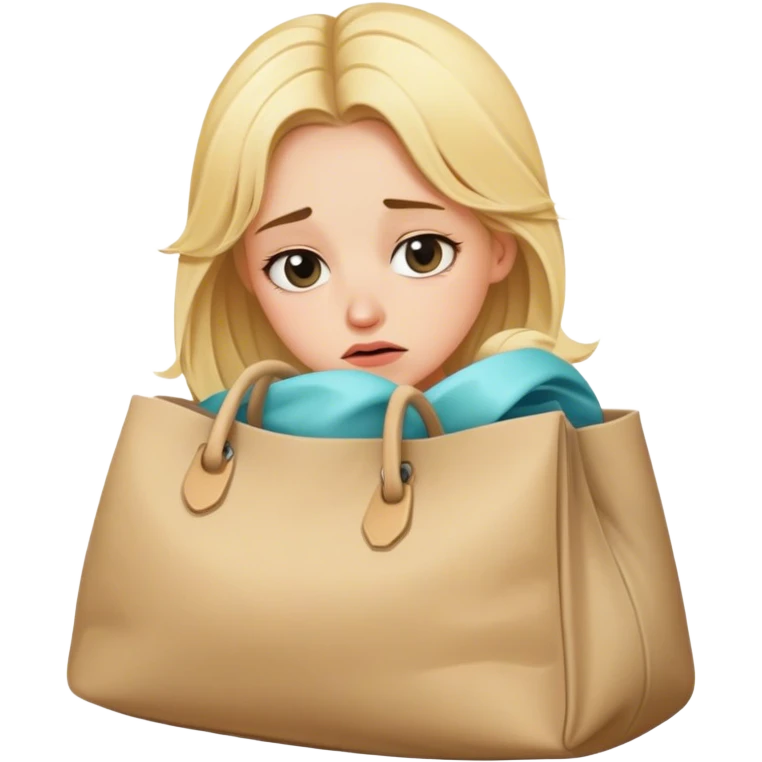 Tired blonde girl with sleepless bags emoji