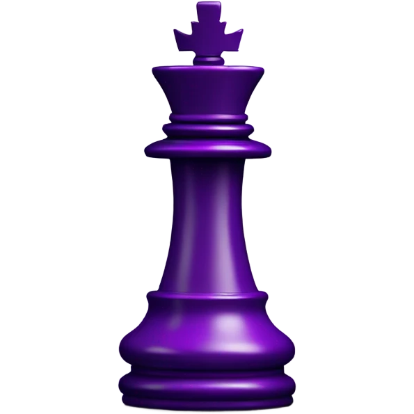 Queens chess piece split down the middle two tone purple emoji