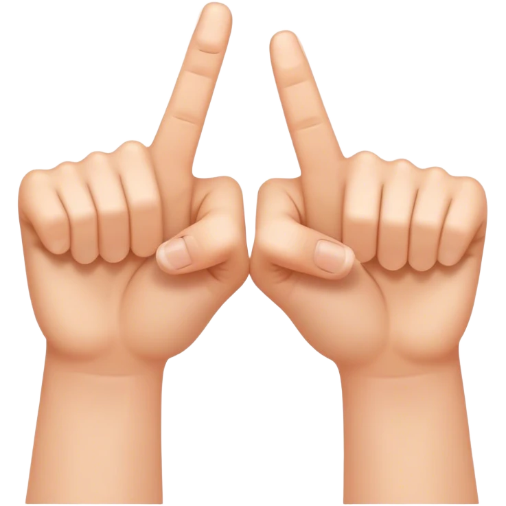 two hands with index fingertips touching, thumbs straight emoji