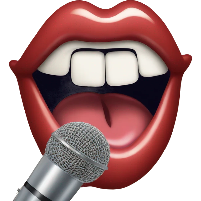 lips singing into microphone close up emoji