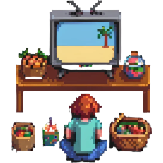 person watching TV with snacks emoji