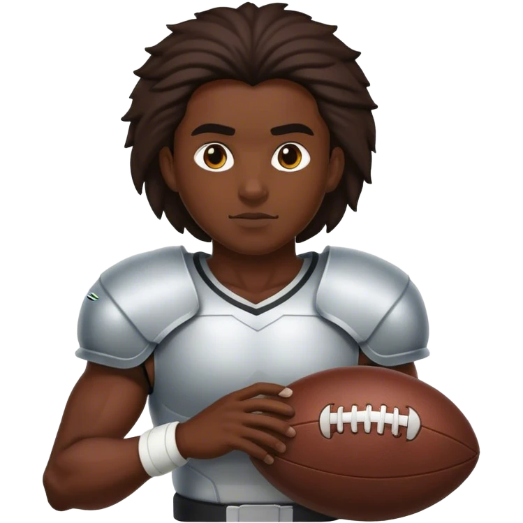 Warrior avec un ballon de football emoji
