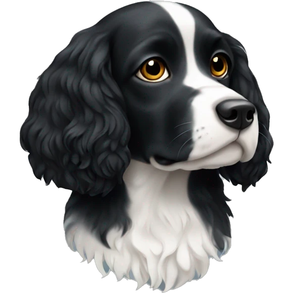 Small all black spaniel with white on chest emoji