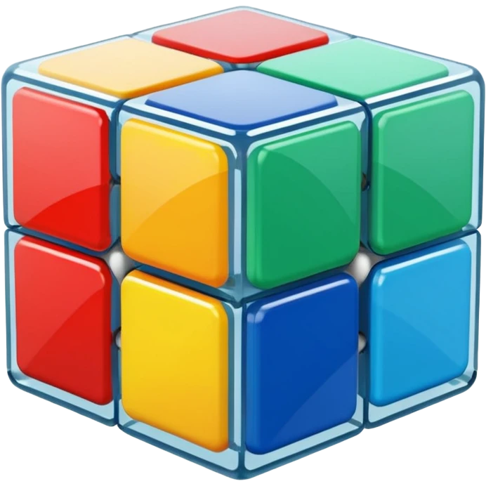 Transparent glass Rubix cube emoji