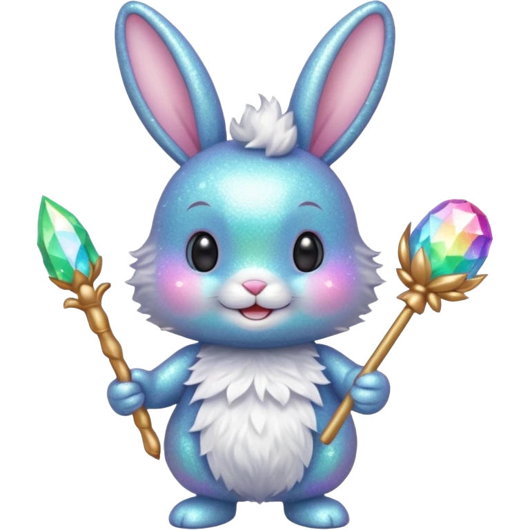 Fairy glitter bunny with wand  emoji