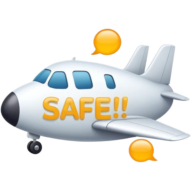 safe flight in speech bubble emoji