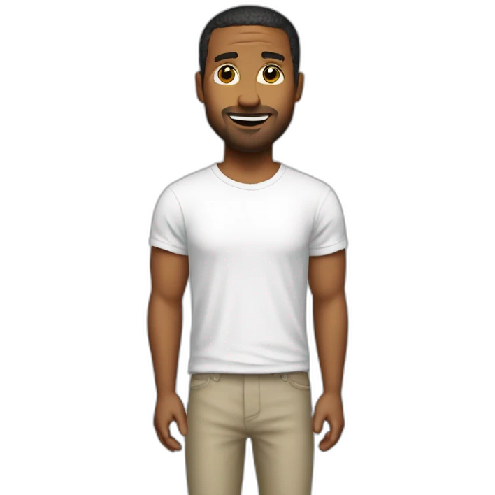 Johny Ive with white t shirt emoji