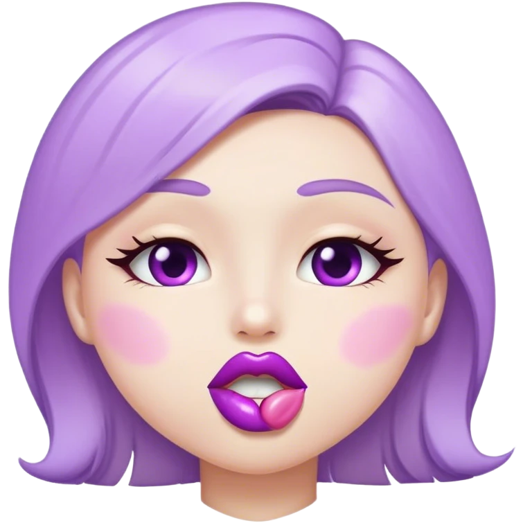 Light purple kiss emoji