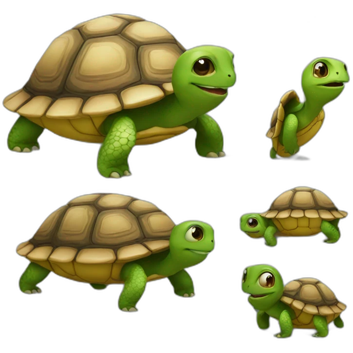 Chat sur une tortue emoji