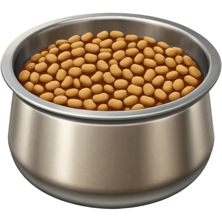 pet food in stainless bowl emoji