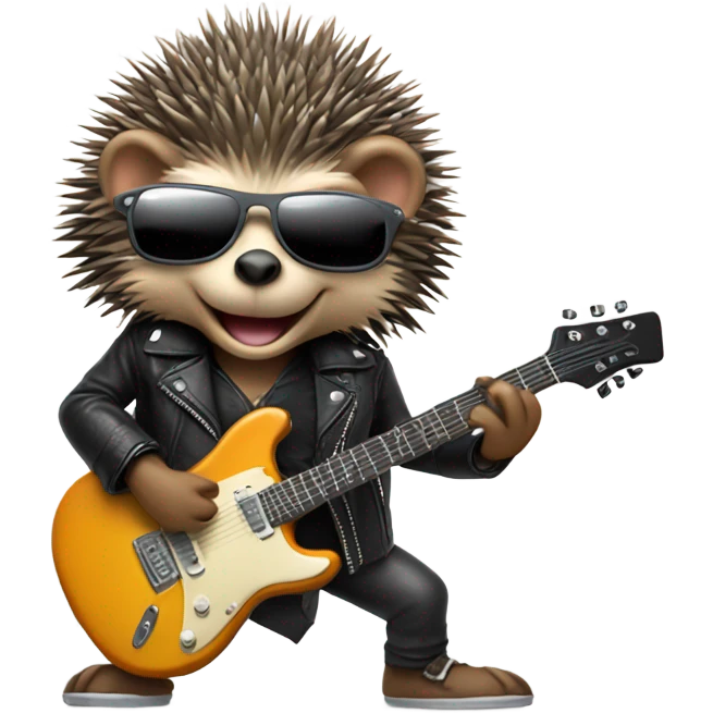 Rock and roll hedgehog emoji