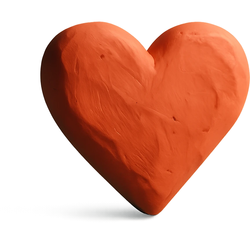 claymation style heart emoji