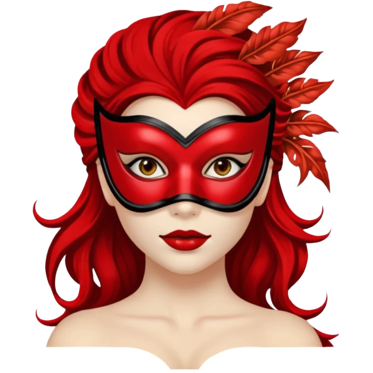 a beautiful girl wearing red mask emoji
