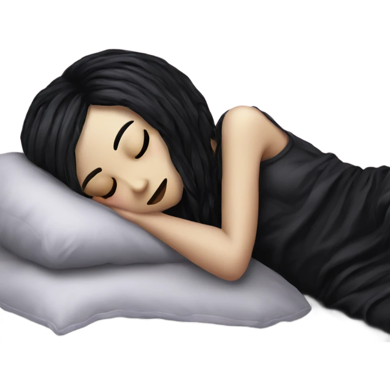 Goth girl sleeping in pillow emoji