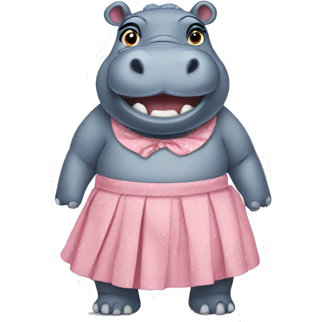 Hippo with a skirt  emoji