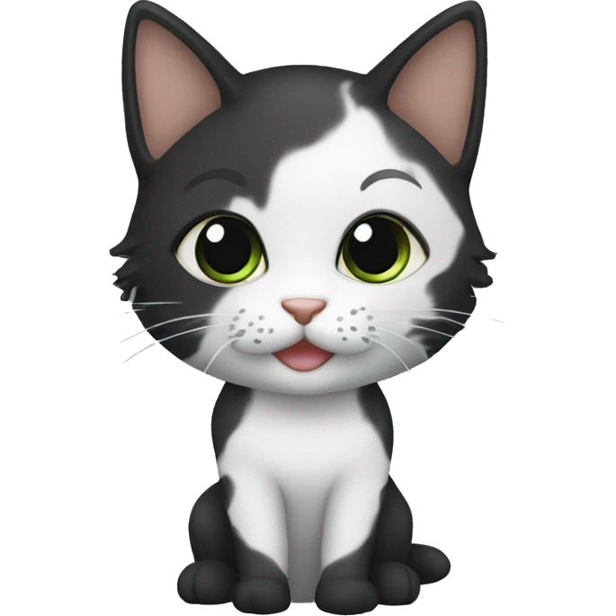 Gata preta usando colar com a inscricão "Miya" emoji