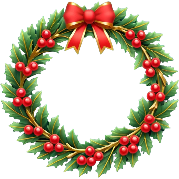 3d christmas wreath border with space inside emoji