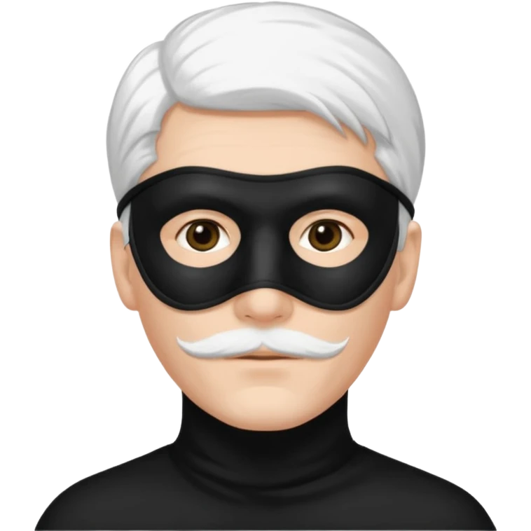 Мужчина с белыми волосами в черный маске на нижнюю часть лица emoji