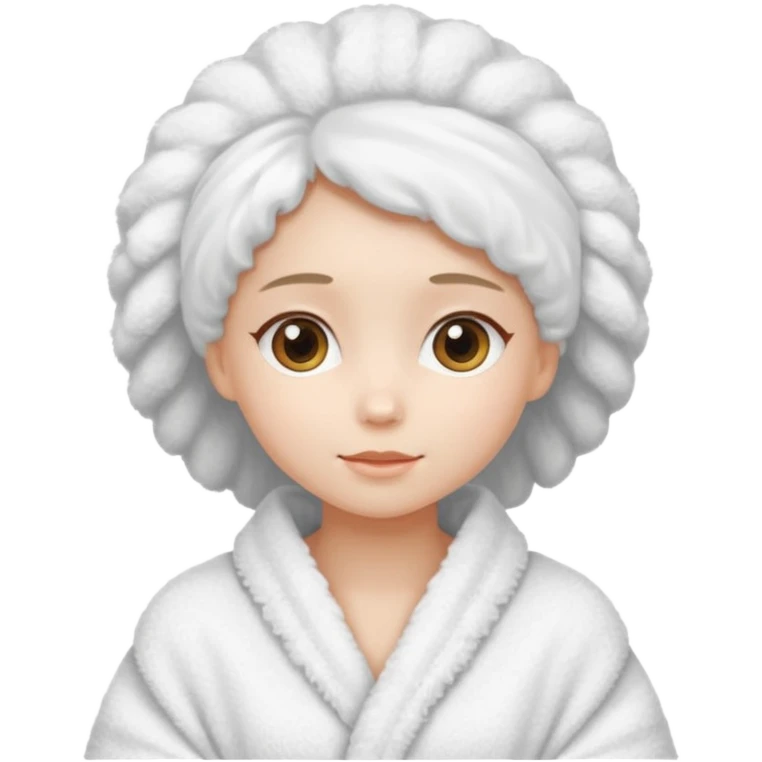 Girl wearing a hair towel emoji