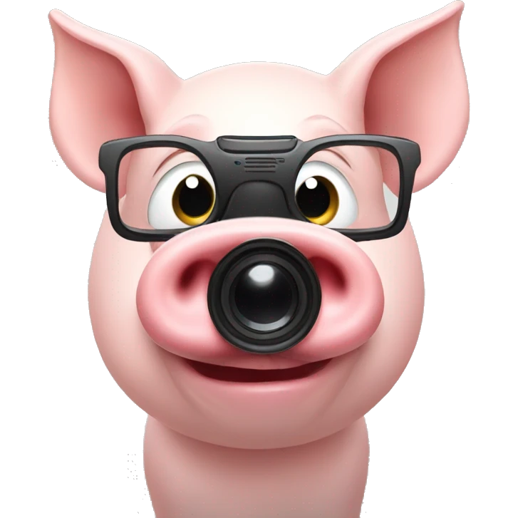 Pig taking photo emoji