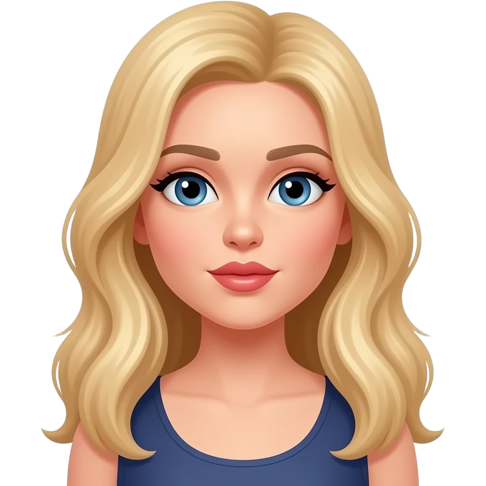 Frau, blonde lange Haare gibt kuss emoji