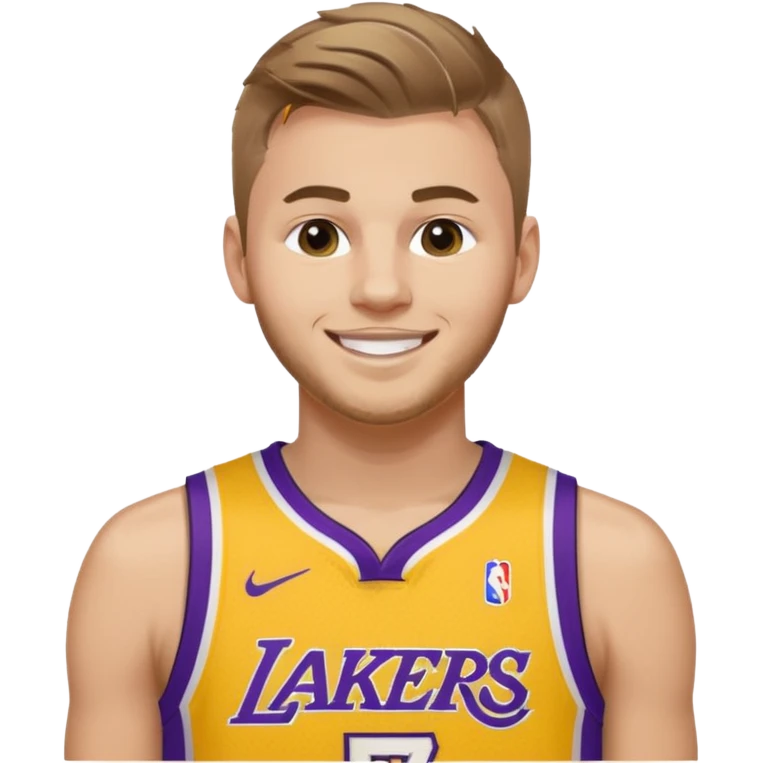 Luka Doncic LA Lakers shirt number 77 emoji