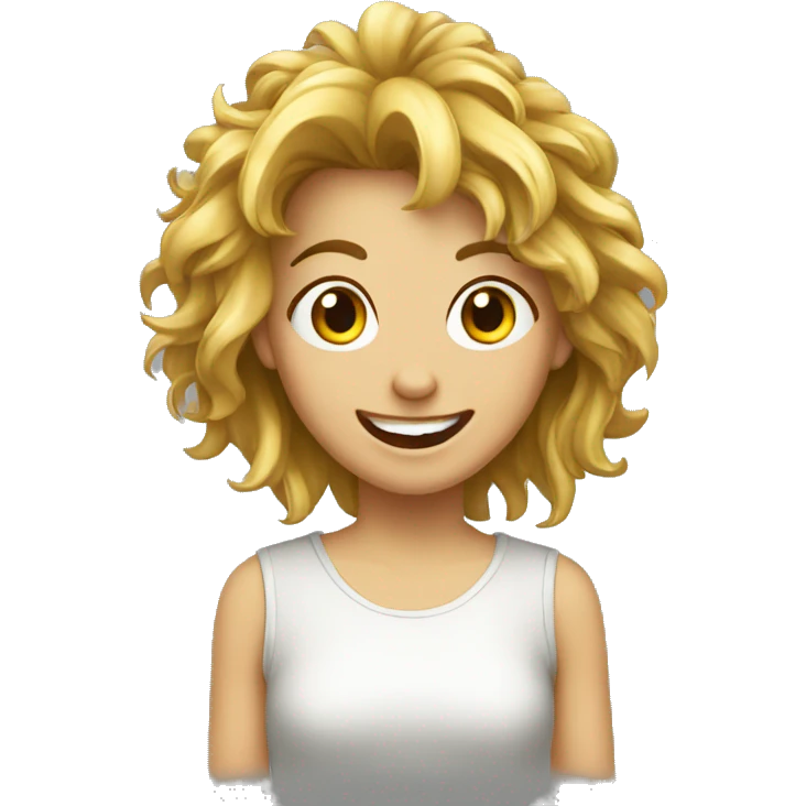 a very happy disheveled girl emoji