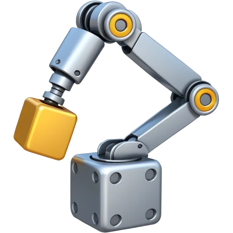 robot arm with cube emoji