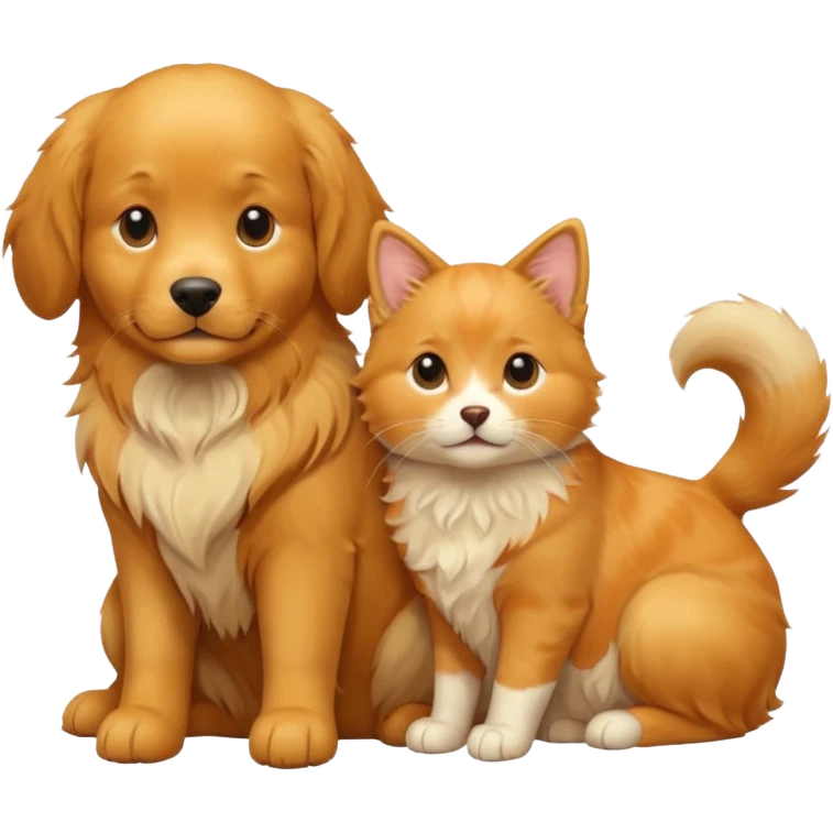 Little cat in the big dog  emoji