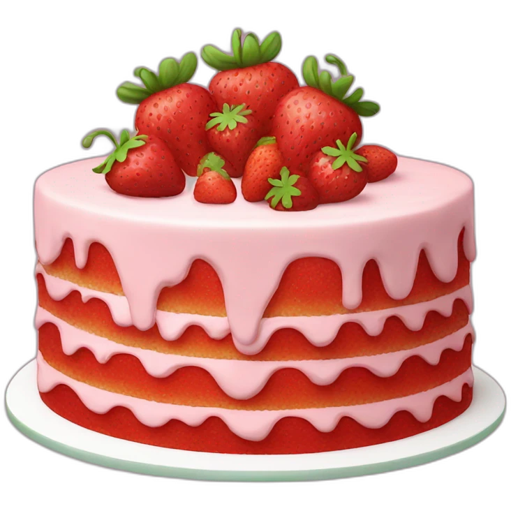 strawberry birthday cake emoji