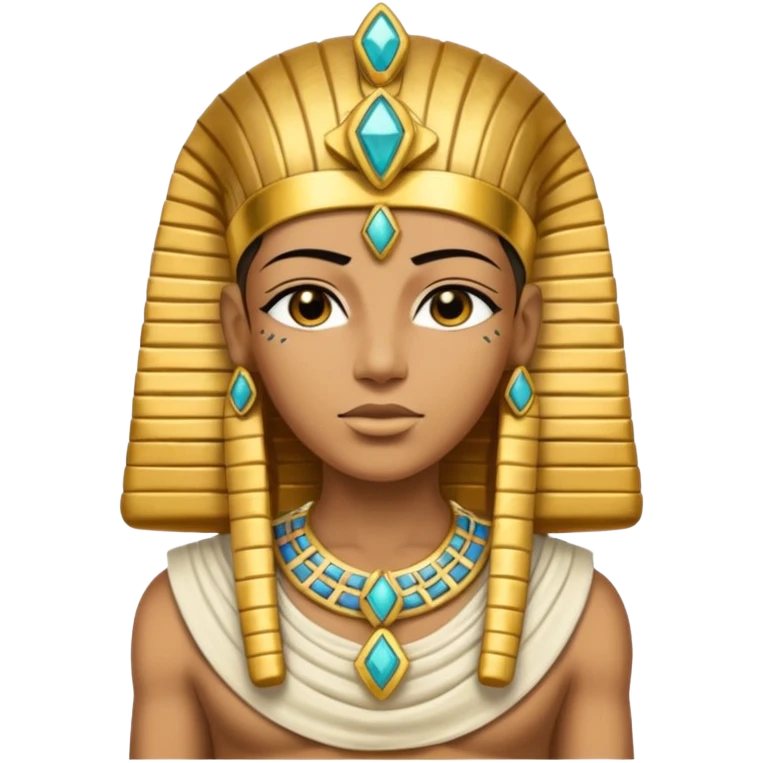 Mummy Pharaoh: Bandaged body with golden headdress and jeweled amulet.
 emoji