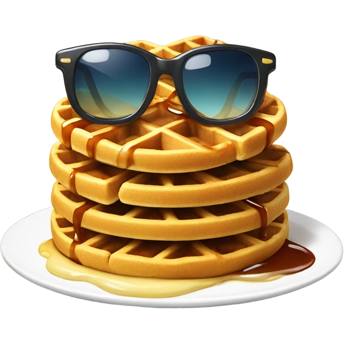 Waffles wearing sunglasses wearing syrup emoji