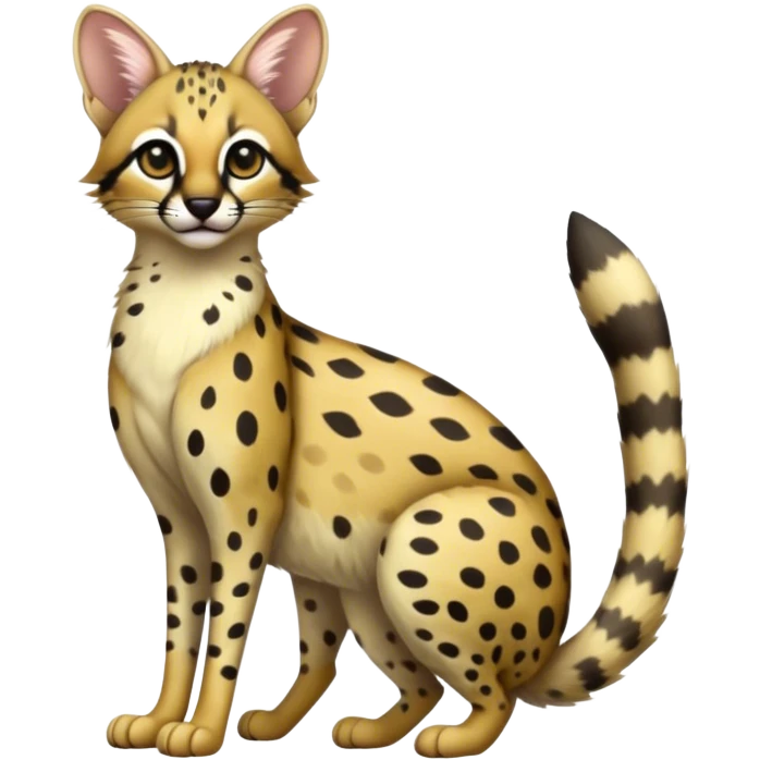 Serval-Genet-Civet-hybrid, full body emoji
